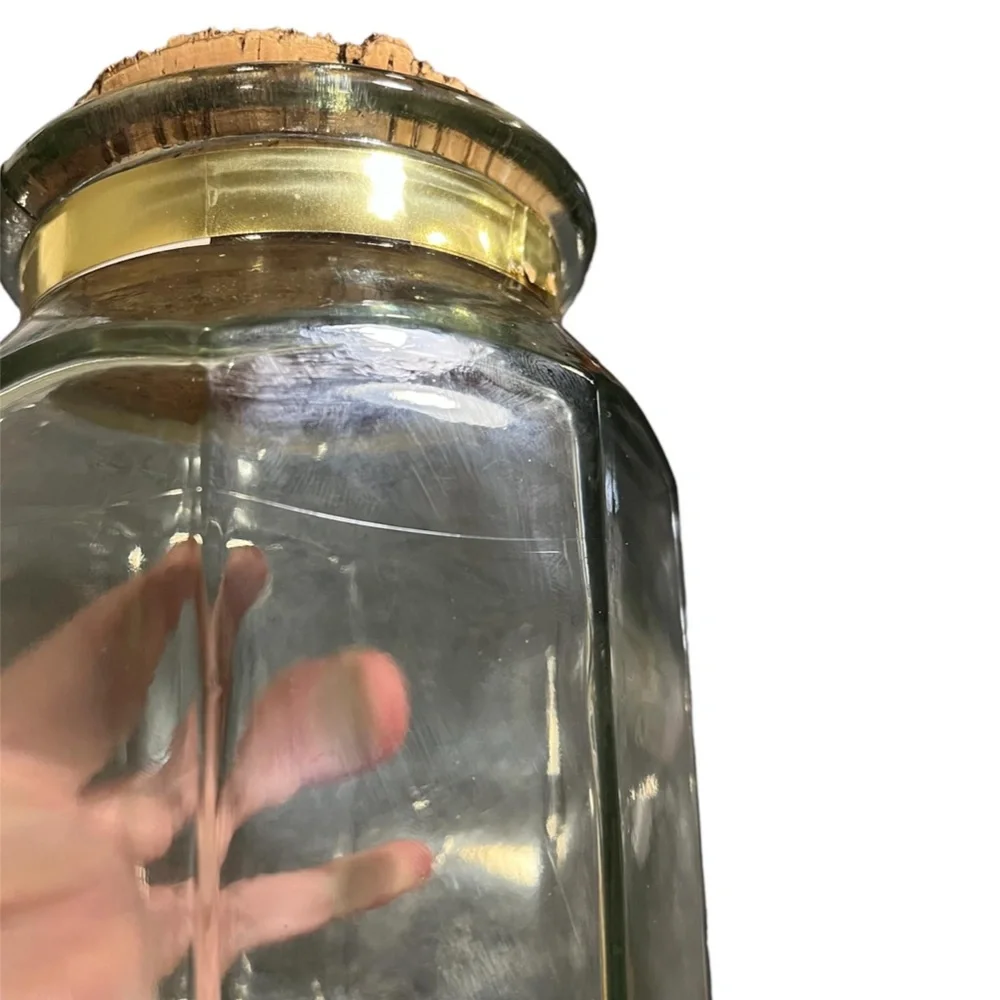 Vintage/HTF Ben Rickert Apothecary Octogonal Glass Jar w. Cork Lid